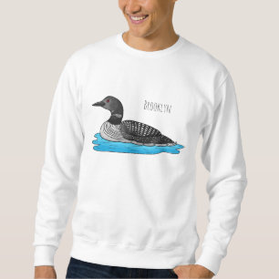 Loon bird cartoon illustration sweatshirt