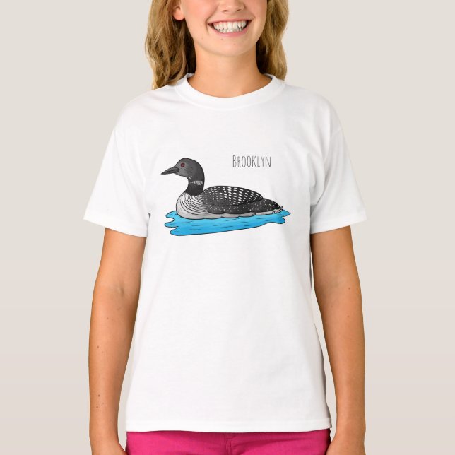 Loon bird cartoon illustration  T-Shirt (Front)