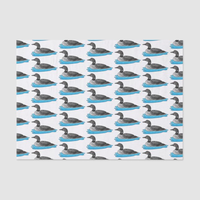 Loon bird cartoon illustration tissue paper (Front)