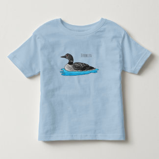Loon bird cartoon illustration toddler t-shirt