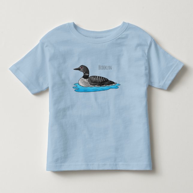 Loon bird cartoon illustration  toddler t-shirt (Front)