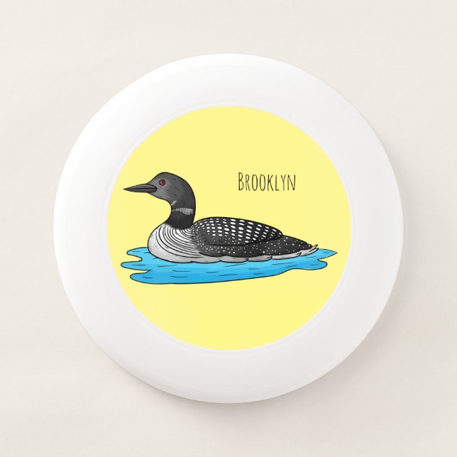 Loon bird cartoon illustration  Wham-O frisbee (Front)