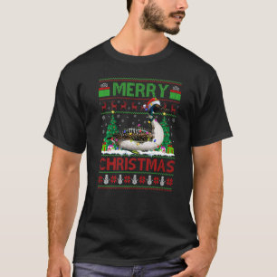 Loon Bird Xmas Tree Lights Ugly Santa Loon Christ T-Shirt