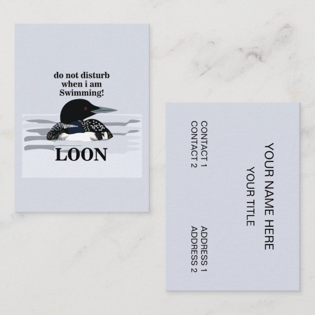 Loon Common Loon Bird Lake  Business Card (Front/Back)