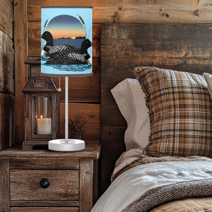 Loon Couple Couple Blue Table Lamp