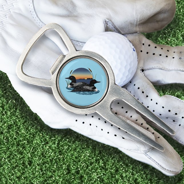 Loon Couple Sunset Blue Divot Tool (Creator Uploaded)