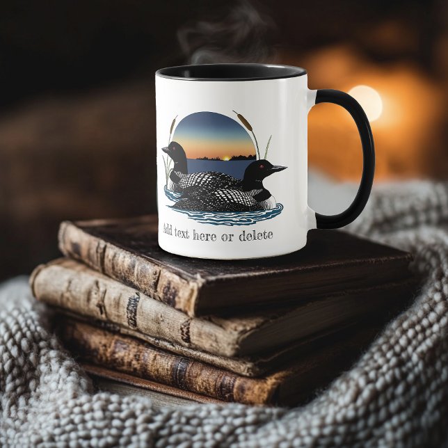 Loon Couple Sunset Blue Lake Wildlife Mug (Creator Uploaded)