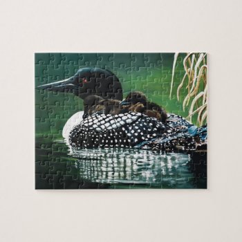 Loon Family Outing Jigsaw Puzzle by tigressdragon at Zazzle