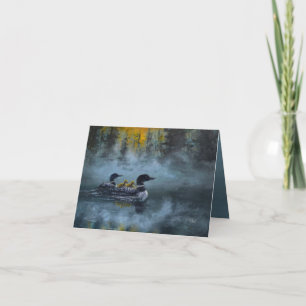 Loon Family Painting Card