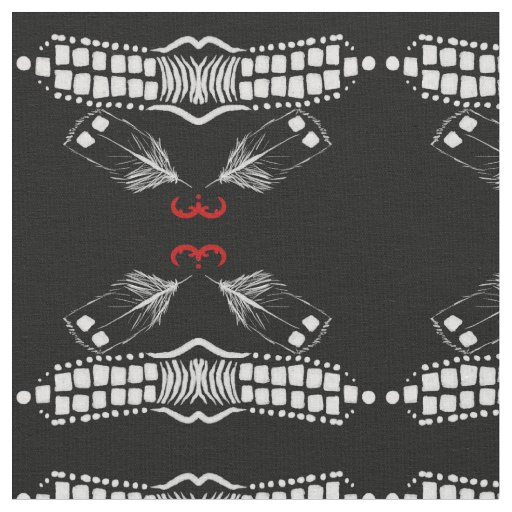 Loon feather wabanaki double curve fabric