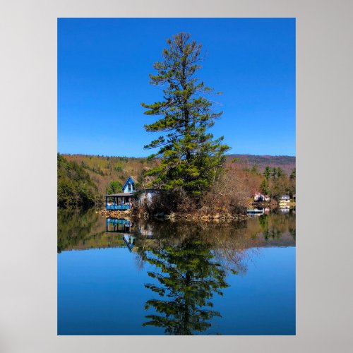Loon Island Reflection _ Newfound Lake  Poster