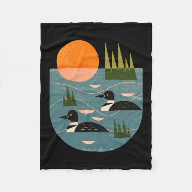 Loon Lake Fleece Blanket (Front)