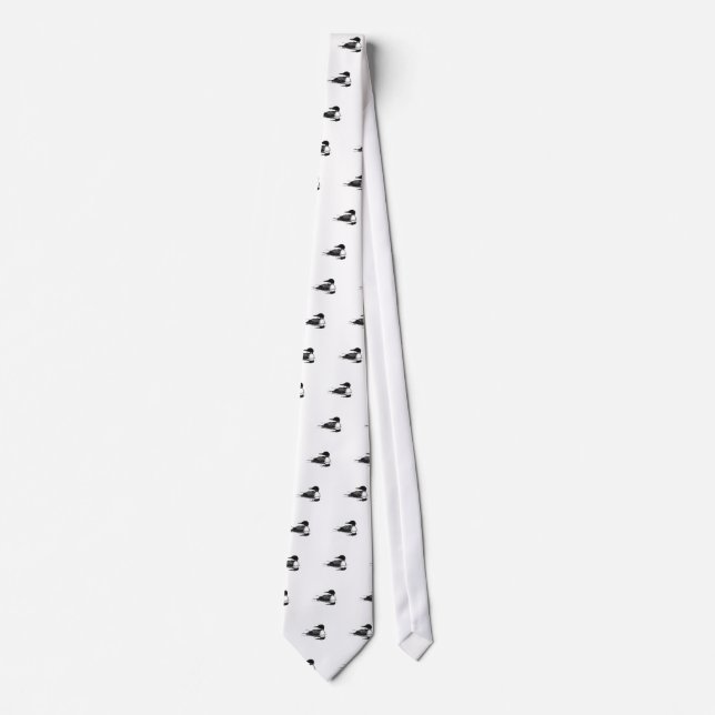 Loon Line Art Neck Tie (Front)