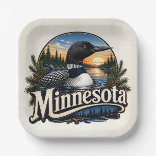 Loon Minnesota State Bird Paper Plates