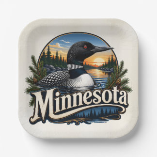 Loon Minnesota State Bird Paper Plates
