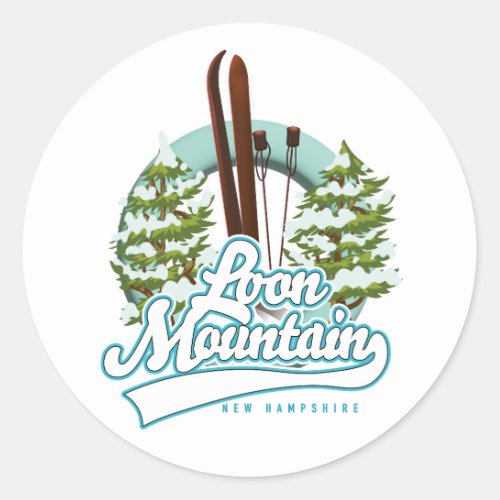 Loon Mountain New Hampshire ski logo Classic Round Sticker