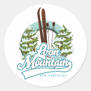 Loon Mountain New Hampshire ski logo Classic Round Sticker