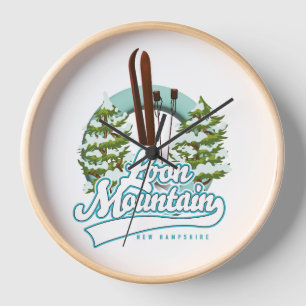 Loon Mountain New Hampshire ski logo Clock
