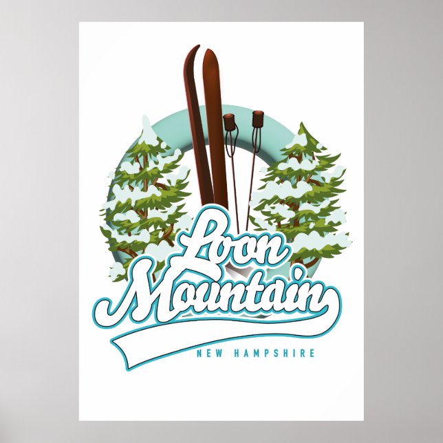 Loon Mountain New Hampshire ski logo Poster (Front)