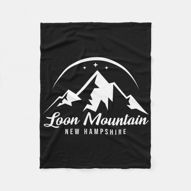 Loon Mountain New Hampshire Ski Resort Skiing Snow Fleece Blanket (Front)