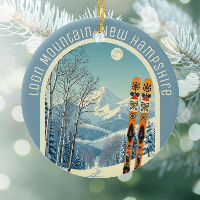 Loon Mountain New Hampshire ski souvenir  Ceramic Ornament (Creator Uploaded)