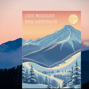 Loon Mountain New Hampshire ski vacation Postcard