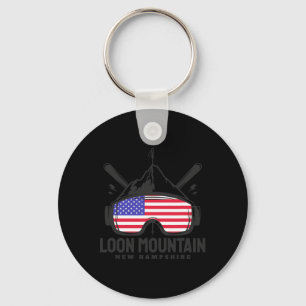 Loon Mountain New Hampshire Usa Ski Retro Skiing  Keychain