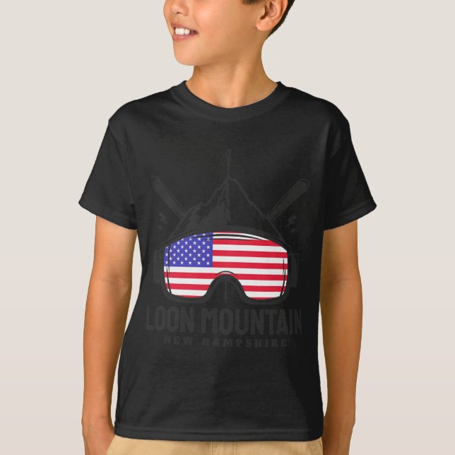 Loon Mountain New Hampshire Usa Ski Retro Skiing  T-Shirt (Front)