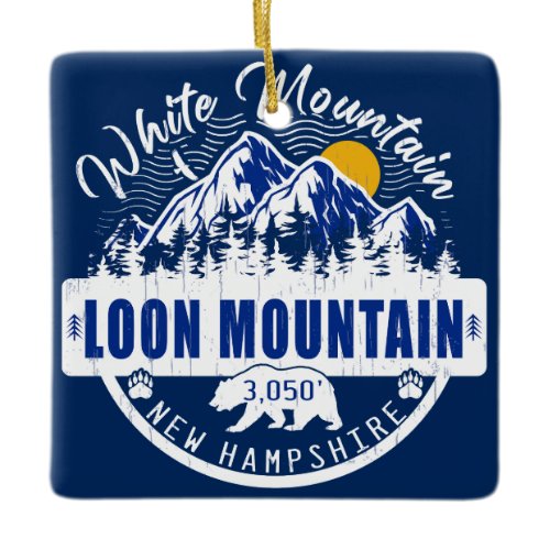 loon mountain new Hampshire Vintage Camping Ceramic Ornament