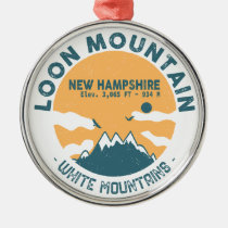 Loon Mountain NH - Retro Vintage ski souvenirs Metal Ornament
