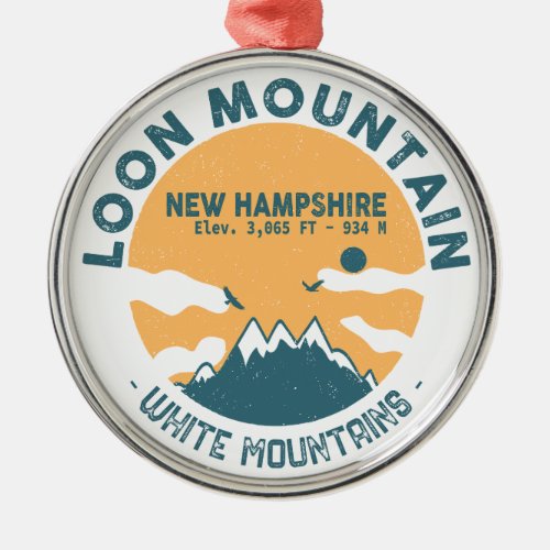 Loon Mountain NH _ Retro Vintage ski souvenirs Metal Ornament