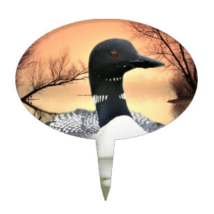Loon On Lake Loon Reflections Call Of The Loon Cake Topper