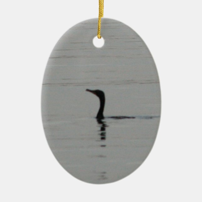 Loon on the Lake Ceramic Ornament (Front)