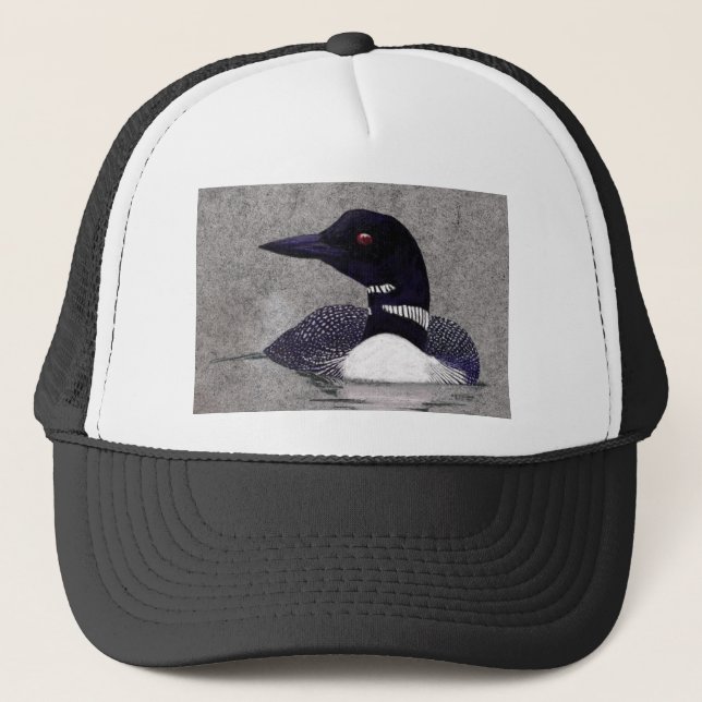 Loon Painting Trucker Hat (Front)