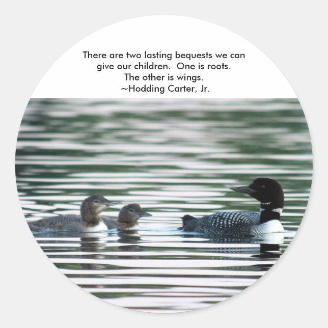 Loon Stickers with quote (Front)