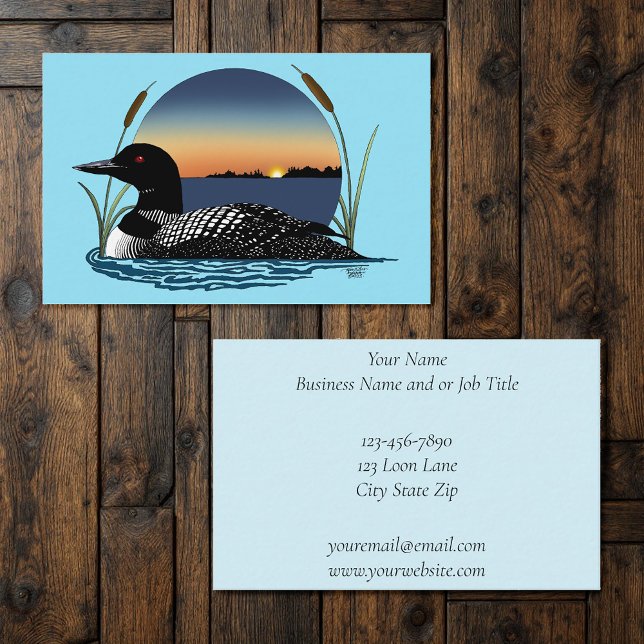Loon Sunset Blue Business Card (Creator Uploaded)