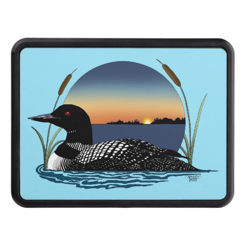 Loon Sunset Blue Hitch Cover