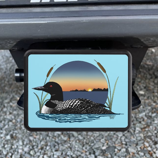 Loon Sunset Blue Hitch Cover (Creator Uploaded)