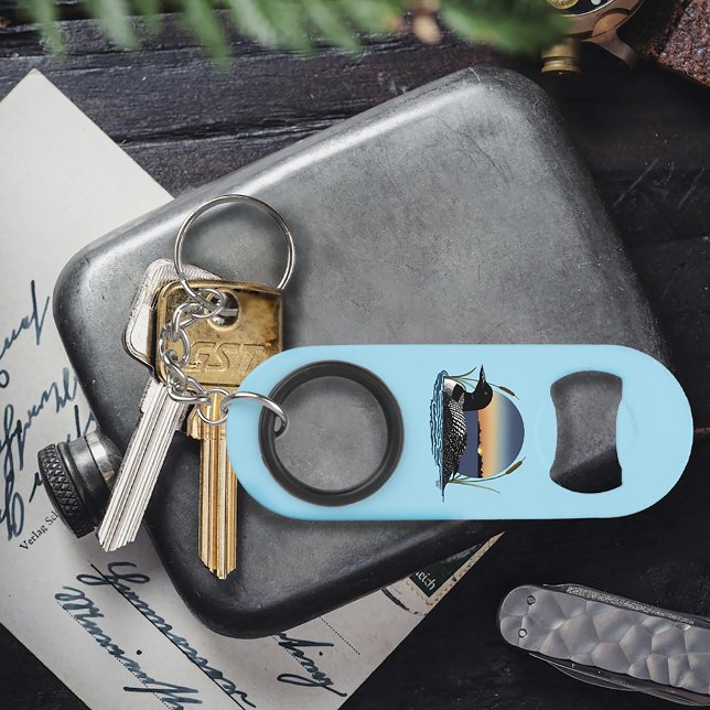 Loon Sunset Blue Keychain Bottle Opener (Creator Uploaded)