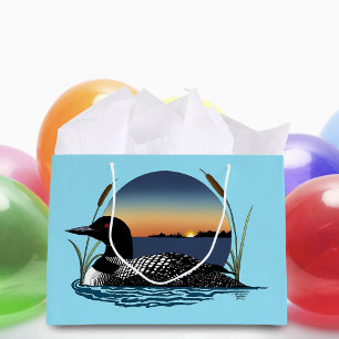 Loon Sunset Blue Large Gift Bag