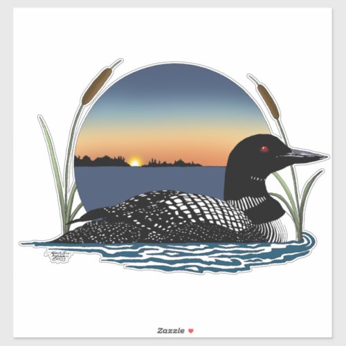 Loon Sunset Blue Sticker