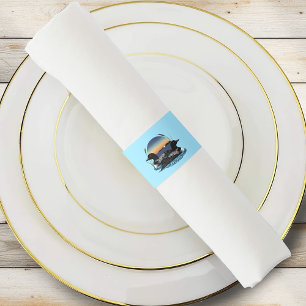 Loon Sunset Wedding Napkin Bands