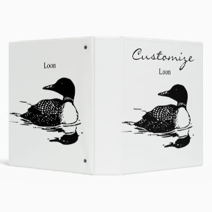 Loon Swimming Bird Art Thunder_Cove 3 Ring Binder