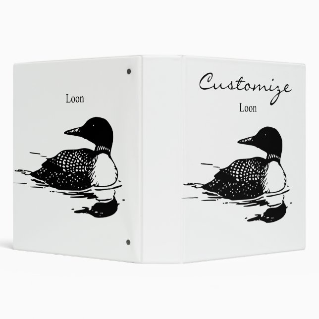 Loon Swimming Bird Art Thunder_Cove 3 Ring Binder (Background)