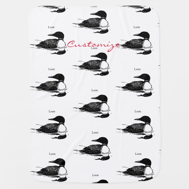Loon Swimming Bird Art Thunder_Cove Baby Blanket (Front)