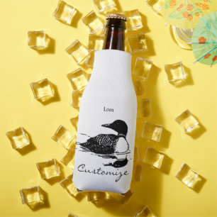 Loon Swimming Bird Art Thunder_Cove Bottle Cooler