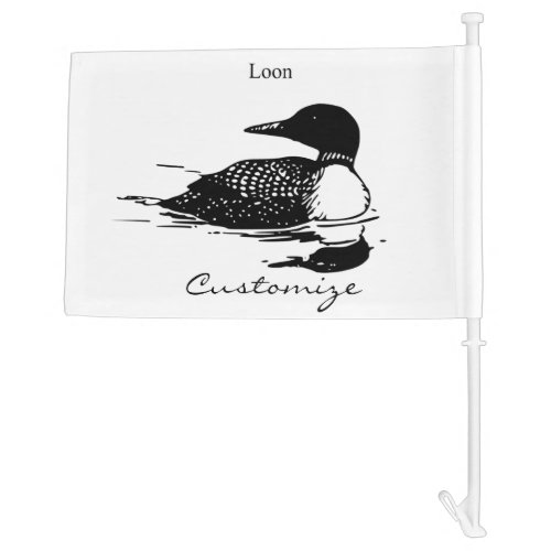 Loon Swimming Bird Art Thunder_Cove Car Flag