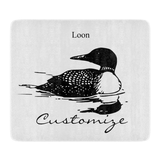 Loon Swimming Bird Art Thunder_Cove Cutting Board (Front)