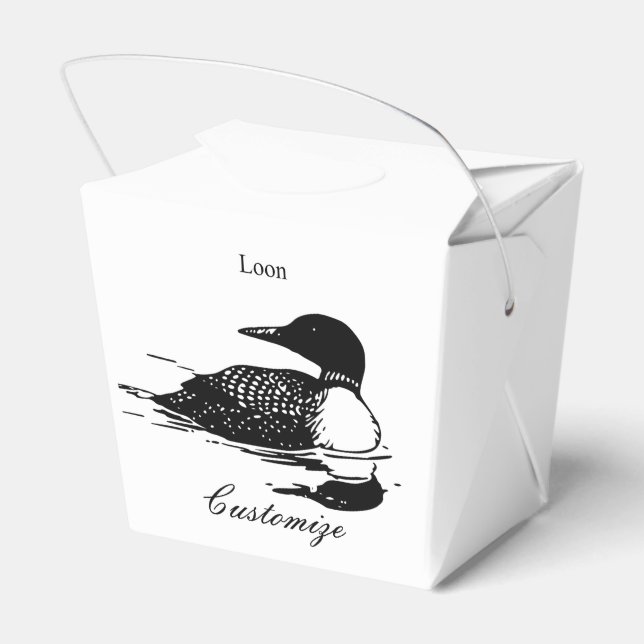 Loon Swimming Bird Art Thunder_Cove Favor Boxes (Back Side)