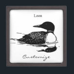 Loon Swimming Bird Art Thunder_Cove Gift Box<br><div class="desc">Loon Swimming Bird Art Thunder_Cove to personalize. Loons also known as divers in the UK are about the size of a large duck or small goose The males and females have identical plumage though the males are larger. They are known for their eerie call. Featuring a loon in the water...</div>